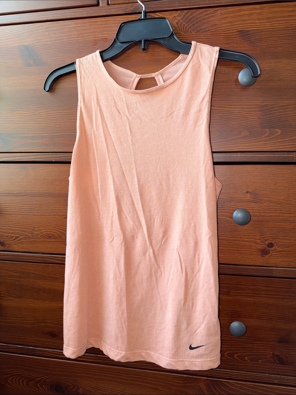 NIKE DRI-FIT Dusty Peach Mesh Cut-out Back Tank Top